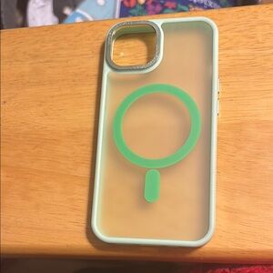 Green iPhone Case with Translucent Body and MagSafe Design
